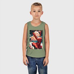 Майка детская хлопок Марин Китагава косплей 002 Darling in the Franxx, цвет: авокадо — фото 2