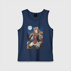 Майка детская хлопок Рафталия сражается в ночи, цвет: тёмно-синий