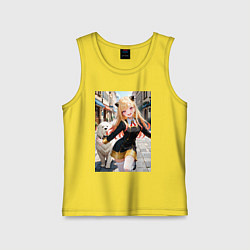 Майка детская хлопок Марин Китагава косплей Ани Форджер, цвет: желтый