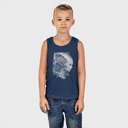 Майка детская хлопок Внеземная кибер-девушка, цвет: тёмно-синий — фото 2