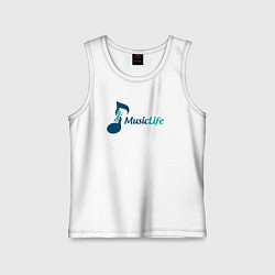 Майка детская хлопок Music life, цвет: белый
