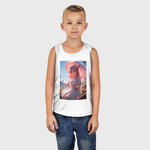 Детская майка Принцесса гуляет под зонтиком / Белый – фото 5