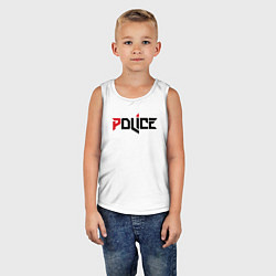 Майка детская хлопок Police, цвет: белый — фото 2