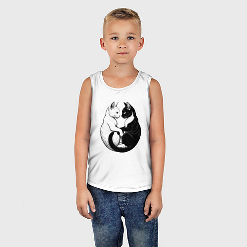 Детская майка Кот и кошка инь и ян / Белый – фото 5