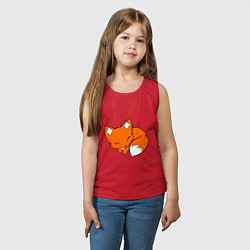 Майка детская хлопок Спящий лисёнок, цвет: красный — фото 2