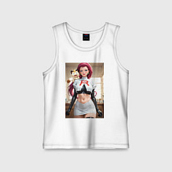 Майка детская хлопок Джесси и Мяут, цвет: белый