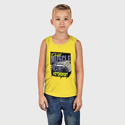 Майка детская хлопок Drift muscle, цвет: желтый — фото 2