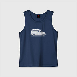 Майка детская хлопок Машина скорой помощи в движении, цвет: тёмно-синий