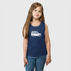 Майка детская хлопок Машина скорой помощи в движении, цвет: тёмно-синий — фото 2