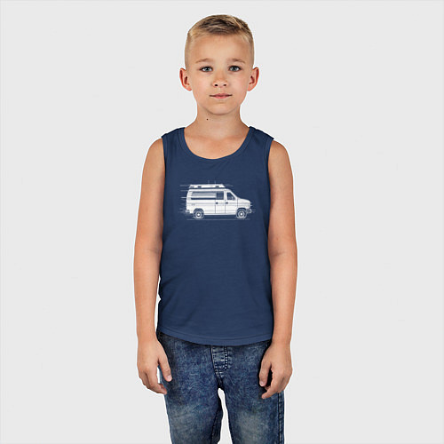 Детская майка Машина скорой помощи в движении / Тёмно-синий – фото 5