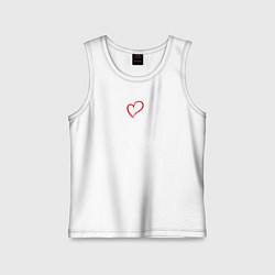 Майка детская хлопок Любящее сердце, цвет: белый