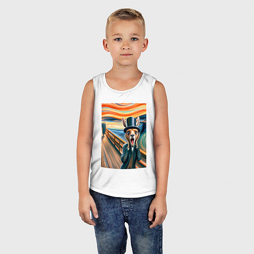 Детская майка Кенгуру кричит - мем нейросеть / Белый – фото 5