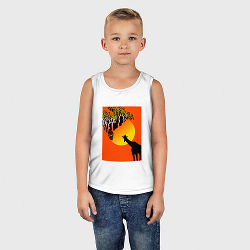 Детская майка Жираф в саванне / Белый – фото 5