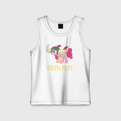 Майка детская хлопок Пинки Пай пони викинг, цвет: белый