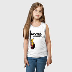 Майка детская хлопок Муза хаоса рок, цвет: белый — фото 2