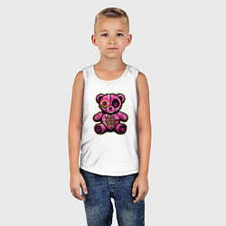 Майка детская хлопок Pink bear, цвет: белый — фото 2