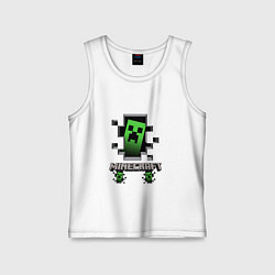 Майка детская хлопок Minecraft крипер, цвет: белый