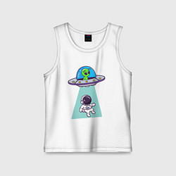 Майка детская хлопок Похищение космонавта, цвет: белый