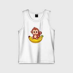 Майка детская хлопок Банановый приветик, цвет: белый