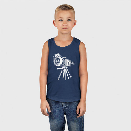 Детская майка Кинокамера на треноге / Тёмно-синий – фото 5
