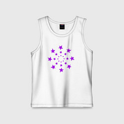 Майка детская хлопок Звезды кругом, цвет: белый