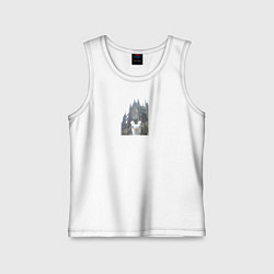 Майка детская хлопок Зайяц турист, цвет: белый