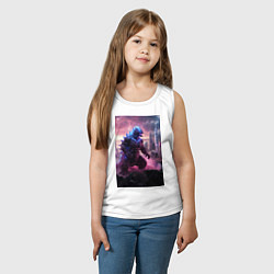 Майка детская хлопок Годзилла посреди мегаполиса, цвет: белый — фото 2