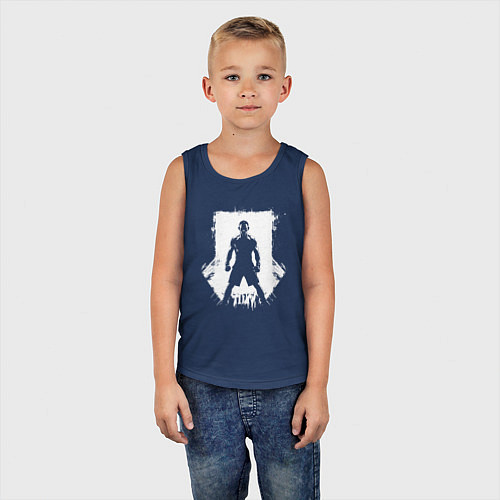 Детская майка Тони Фергюсон силуэт в белом / Тёмно-синий – фото 5
