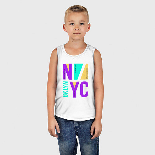 Детская майка Районы в городе Нью-Йорк / Белый – фото 5