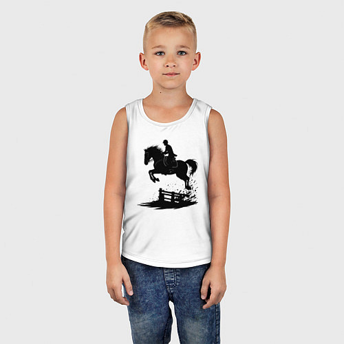 Детская майка Скакун через барьер / Белый – фото 5