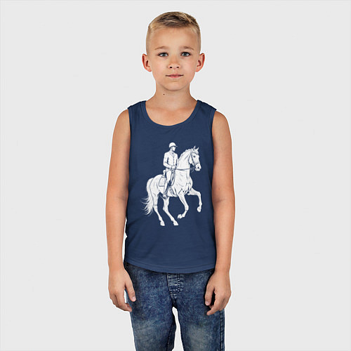 Детская майка Конный спорт / Тёмно-синий – фото 5