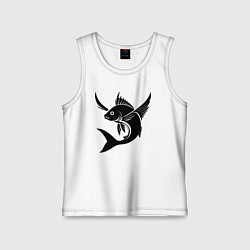 Майка детская хлопок Рыба с крыльями, цвет: белый