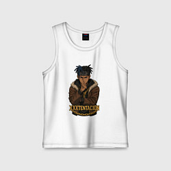 Майка детская хлопок XXXTentacion задумчивый, цвет: белый