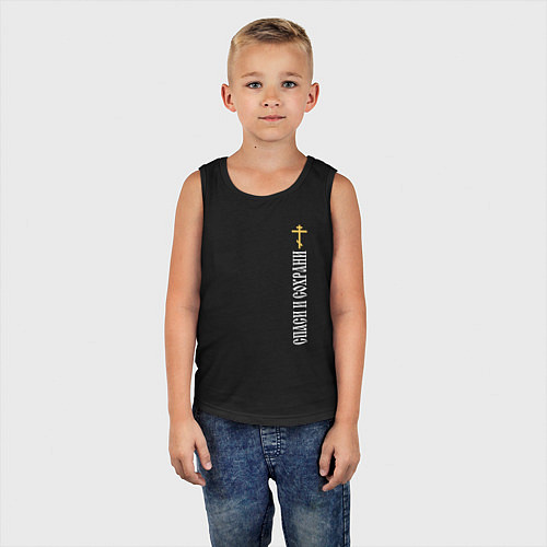 Детская майка Крест православия - спаси и сохрани / Черный – фото 5