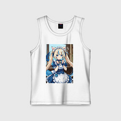 Майка детская хлопок Горничная с ушками в maid cafe, цвет: белый