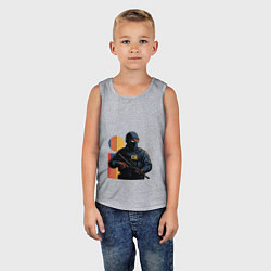 Майка детская хлопок Поп-арт контр-террорист CS 2, цвет: меланж — фото 2