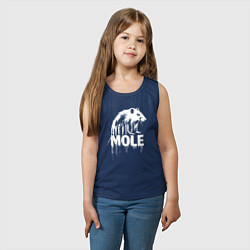 Майка детская хлопок Крот с надписью, цвет: тёмно-синий — фото 2