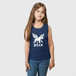 Майка детская хлопок Крылатый медведь, цвет: тёмно-синий — фото 2