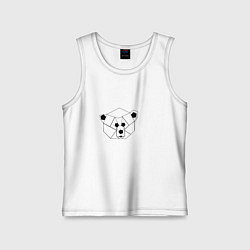 Майка детская хлопок Геометрическая морда медведя, цвет: белый