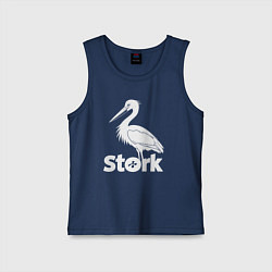 Майка детская хлопок Аисты в минимализме, цвет: тёмно-синий