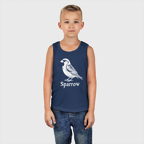 Детская майка Воробей в готическом стиле / Тёмно-синий – фото 5