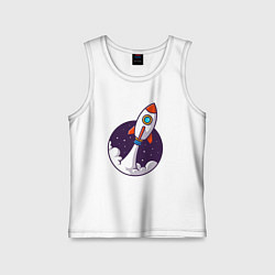 Майка детская хлопок Старт ракеты, цвет: белый