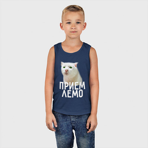 Детская майка Приемлемо котик / Тёмно-синий – фото 5