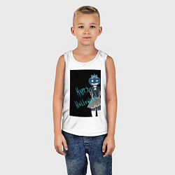 Майка детская хлопок Хэллоуин тыквенная ночь, цвет: белый — фото 2