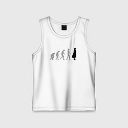 Майка детская хлопок Эволюция Шерлока, цвет: белый