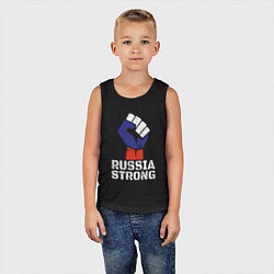 Майка детская хлопок Россия сильная, цвет: черный — фото 2