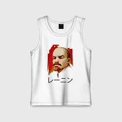 Майка детская хлопок Ленин вождь иероглифы, цвет: белый