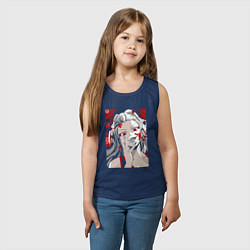 Майка детская хлопок Клинок, рассекающий демонов Даки, цвет: тёмно-синий — фото 2