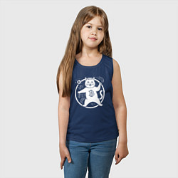 Майка детская хлопок Кот биткоин в круге, цвет: тёмно-синий — фото 2