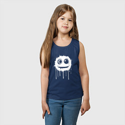 Майка детская хлопок Безумный смайл, цвет: тёмно-синий — фото 2